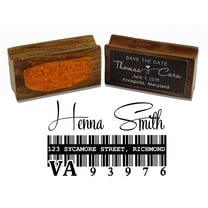 Printtoo Custom Signature Personalized Barcode Design Address Envelope Wood Mounted Rubber Stamp