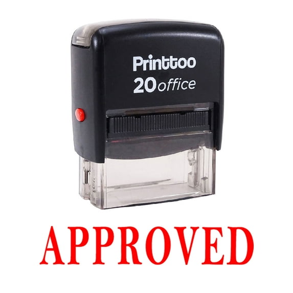 Printtoo Custom Stamp APPROVED Self Inking Rubber Stamp Office Stationary - Red