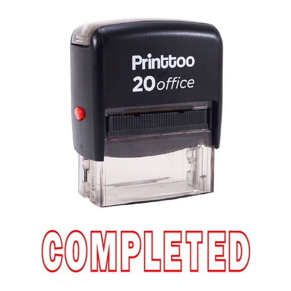 Printtoo Custom Stamp Office Stationary COMPLETED Self Inking Rubber Stamp-Red
