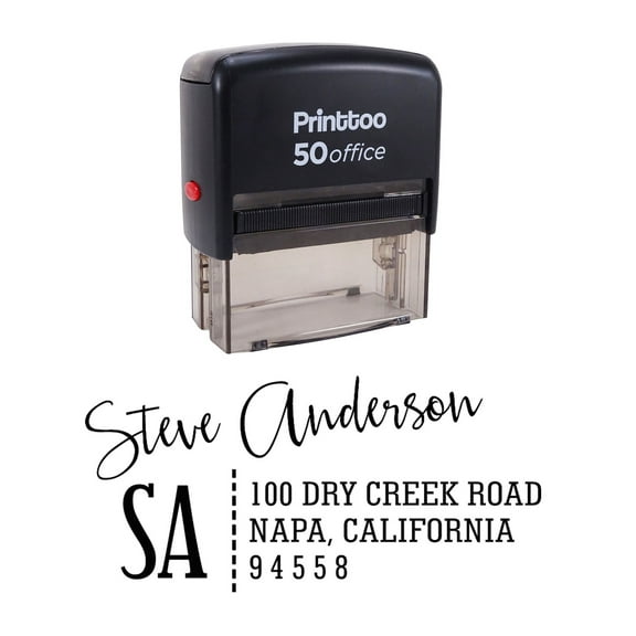 Printtoo Custom Stationary Monogram Return Address Rubber Stamp Personalized Self Inking