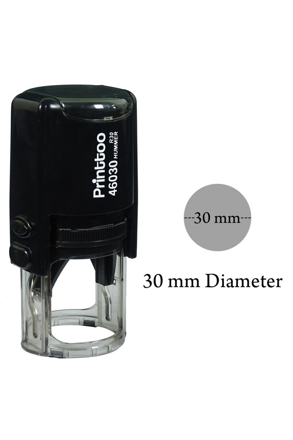 Custom Text/Logo Self Inking Rubber Stamp Personalized Office Stationary 30 mm-Black