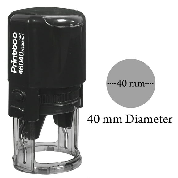 Printtoo Custom Text/Logo Self Inking Rubber Stamp Personalized Office Stationary 40 mm-Black