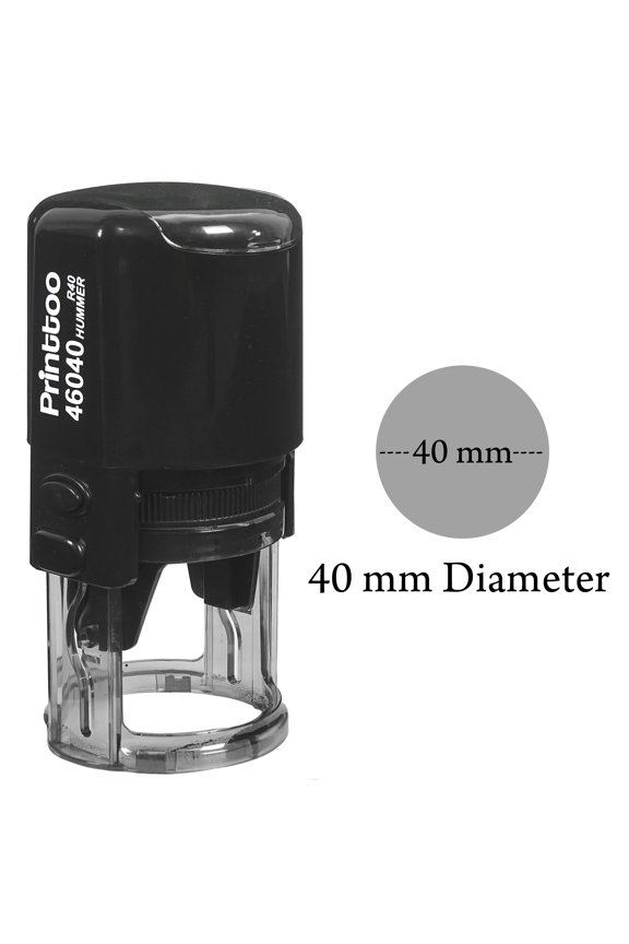 Custom Text/Logo Self Inking Rubber Stamp Personalized Office Stationary 40 mm-Black