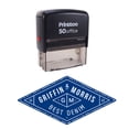 thumbnail image 1 of Printtoo Custom Text Self Inking Personalized Logo Design Rhombus Shape Envelope Rubber Stamp-Blue, 1 of 1
