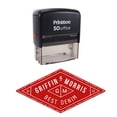 thumbnail image 1 of Printtoo Custom Text Self Inking Personalized Logo Design Rhombus Shape Envelope Rubber Stamp-Red, 1 of 1
