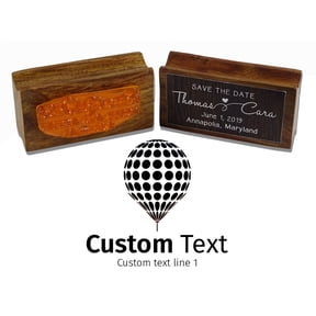 Printtoo Custom Text Travel Logo Design Business Envelope Wood Mounted Rubber Stamp
