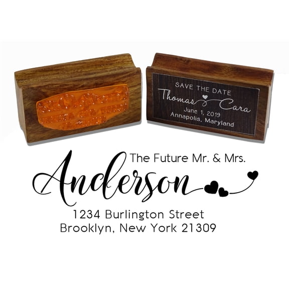 Printtoo Custom Wood Mount Future Rubber Stamp Address Personalized Stamper-2.6 x 1.1 Inches