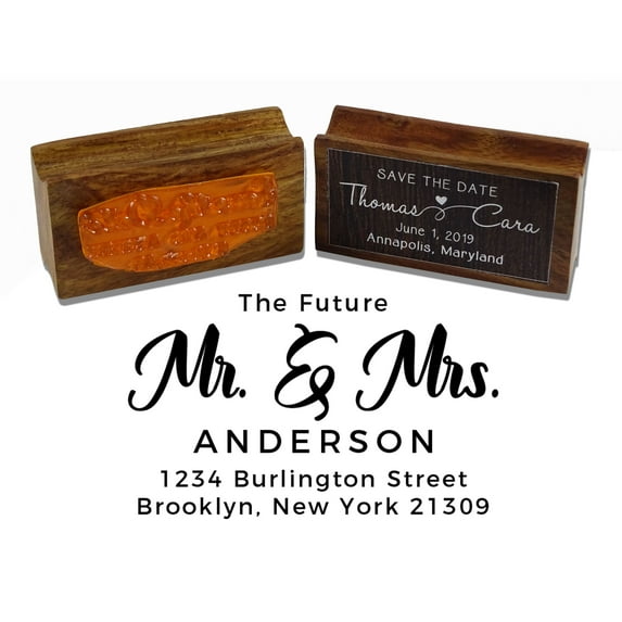 Printtoo Custom Wood Mount Future Rubber Stamp Address Personalized Stamper-2.6 x 1.1 Inches