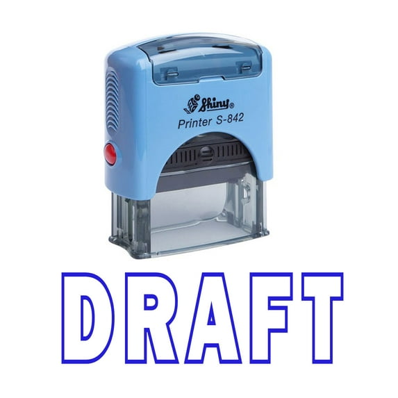 Printtoo DRAFT Self Inking Rubber Stamp Custom Shiny Office Stationery Stamp