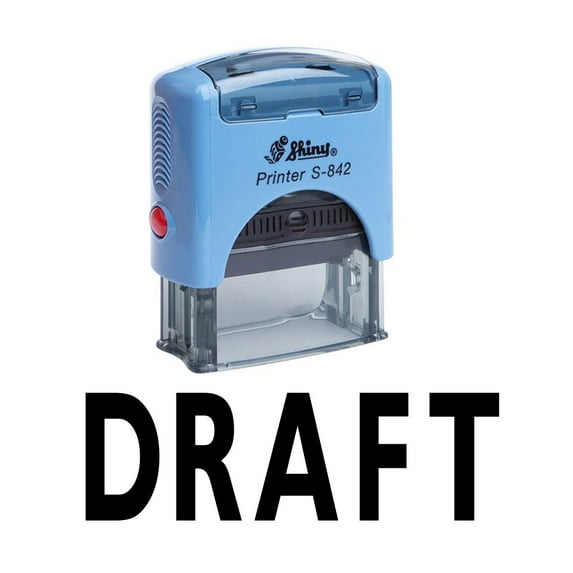 Printtoo DRAFT Self Inking Rubber Stamp Office Stationery Custom Shiny Stamp