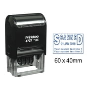 Printtoo Dater Stamp Self Inking With Scanned & Custom Text Line Office Stationery Date Rubber Stamp-Blue