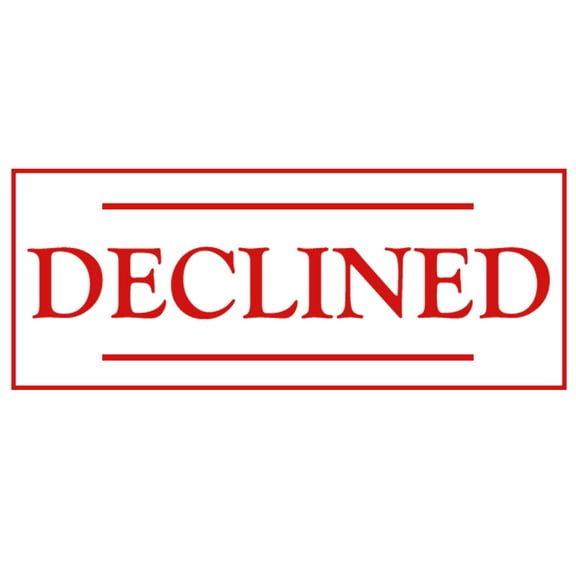 Printtoo Declined Self Inking Rubber Stamp Pre-Inked Office Stamp- Home Office Business Stationery, 47 x 20 mm Red