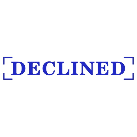 Printtoo Declined Self Inking Rubber Stamp Pre-Inked Office Stamp- Home Office Business Stationery, Blue- 42 x 9 mm