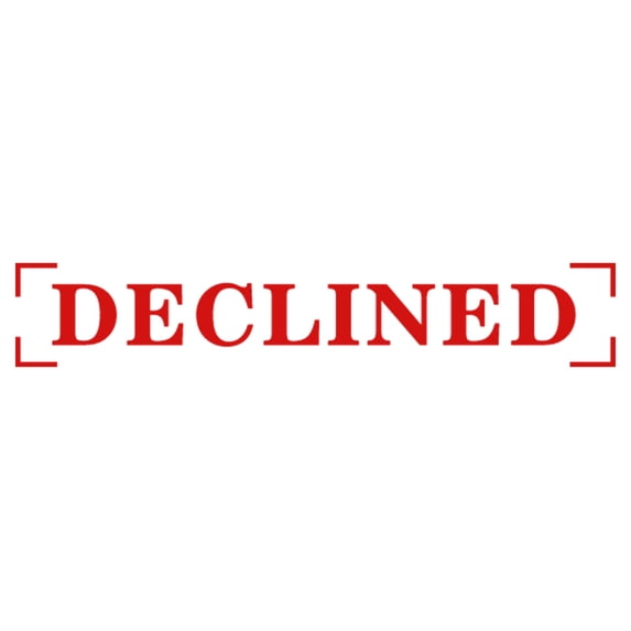 Printtoo Declined Self Inking Rubber Stamp Pre-Inked Office Stamp- Home Office Business Stationery, Red- 42 x 9 mm