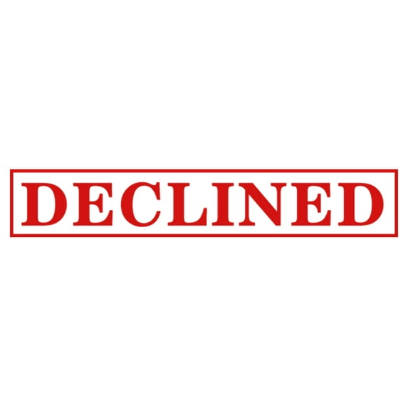 Printtoo Declined Self Inking Rubber Stamp Pre-Inked Office Stamp- Home Office Business Stationery, Red- 42 x 9 mm