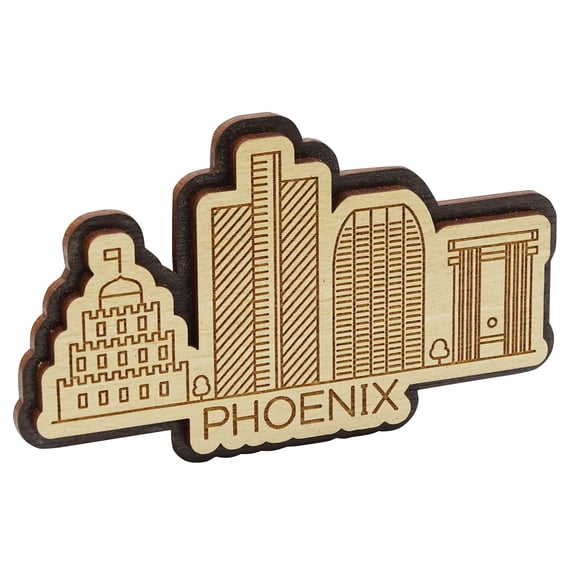 Printtoo Decorative Phoenix City Of Arizona Souvenir Engraved Wooden Fridge Magnet