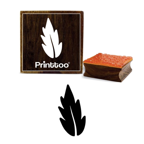 Printtoo Diary Card Leaf Design Wooden Rubber Stamp Scrap-Booking Print Block-2 x 2 Inches