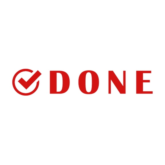 Printtoo Done Self Inking Rubber Stamp Pre-Inked Office Stamp- Home Office Business Stationery, Red- 42 x 9 mm