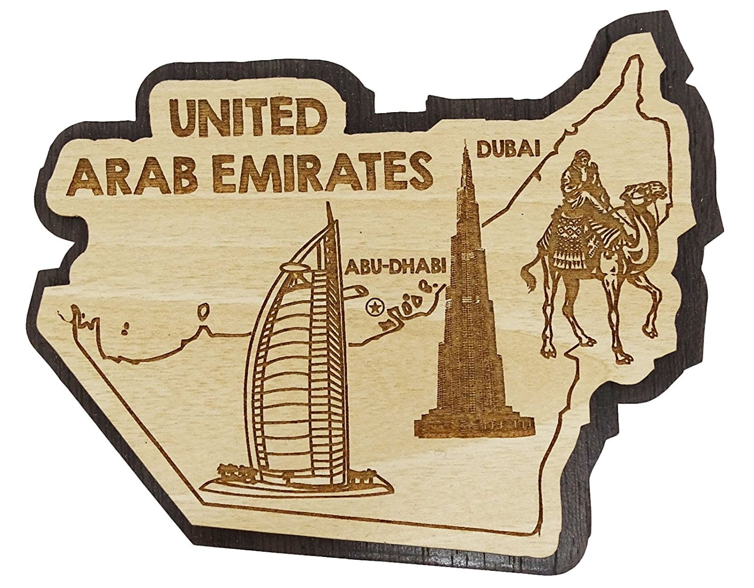 Printtoo Magnete frigo Souvenir in Legno Mappa della Turchia Regalo inciso da Collezione