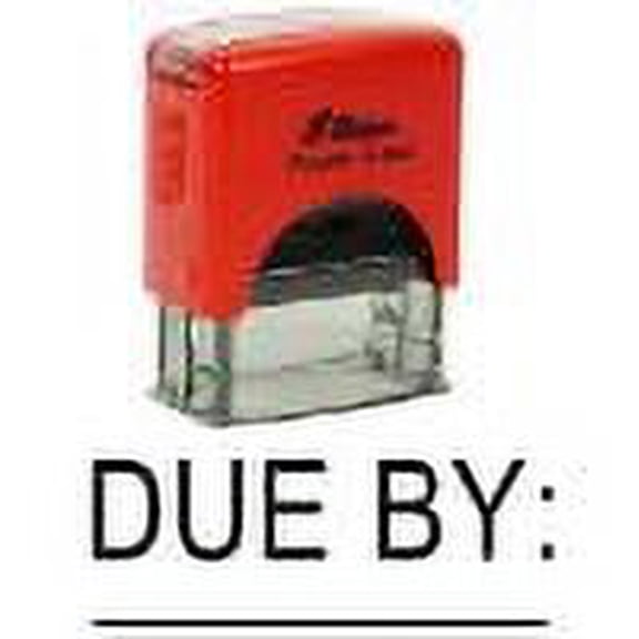 Printtoo Due By Date Self Inking Rubber Stamp Pre,Inked Office Stamp, Home Office Business Stationery, 38 x 14 mm, Black