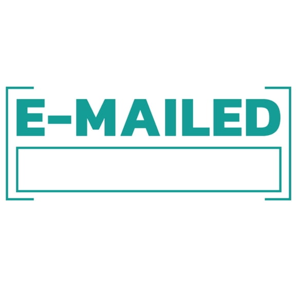 Printtoo E-Mailed Self Inking Rubber Stamp Pre-Inked Office Stamp- Home Office Business Stationery, 47 x 20 mm Green