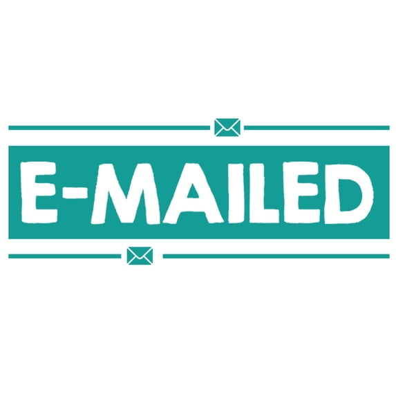 Printtoo E-Mailed Self Inking Rubber Stamp Pre-Inked Office Stamp- Home Office Business Stationery, 47 x 20 mm Green