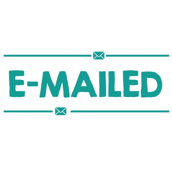 Printtoo E-Mailed Self Inking Rubber Stamp Pre-Inked Office Stamp- Home Office Business Stationery, 47 x 20 mm Green