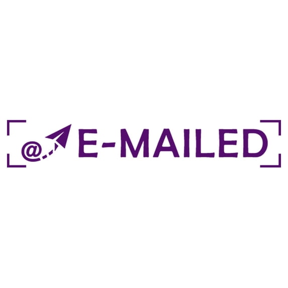 Printtoo E-Mailed Self Inking Rubber Stamp Pre-Inked Office Stamp- Home Office Business Stationery, Purple- 42 x 9 mm