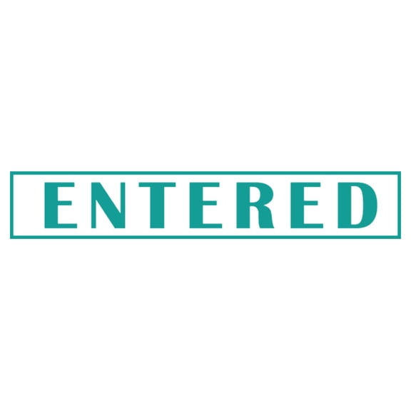 Printtoo Entered Self Inking Rubber Stamp Pre-Inked Office Stamp- Home Office Business Stationery, Green- 42 x 9 mm