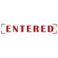 thumbnail image 1 of Printtoo Entered Self Inking Rubber Stamp Pre-Inked Office Stamp- Home Office Business Stationery, Red- 42 x 9 mm, 1 of 7