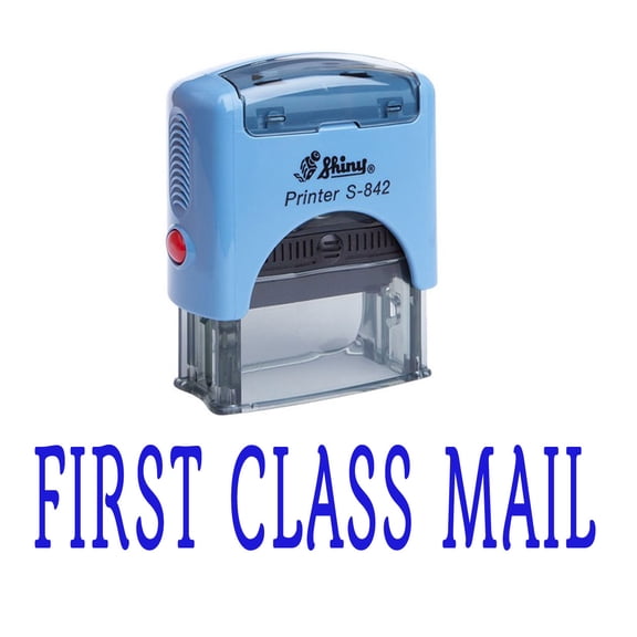 Printtoo FIRST CLASS MAIL Self Inking Rubber Stamp Custom Shiny Office Stationery Stamp