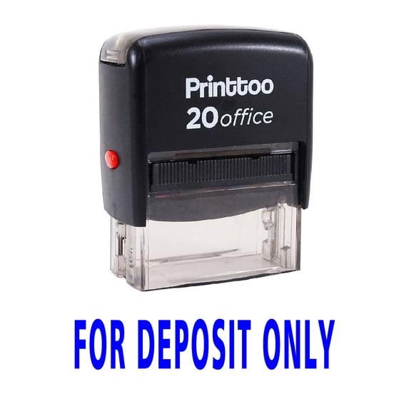 Printtoo FOR DEPOSIT ONLY Self Inking Rubber Stamp Office Stationary Custom Stamp-Blue