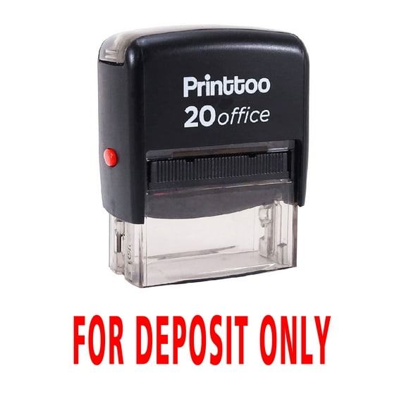 Printtoo FOR DEPOSIT ONLY Self Inking Rubber Stamp Office Stationary Custom Stamp-Red