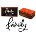 thumbnail image 1 of Printtoo Family Bold Text Rectangular Wooden Rubber Stamp Block Scrap-Booking, 1 of 2