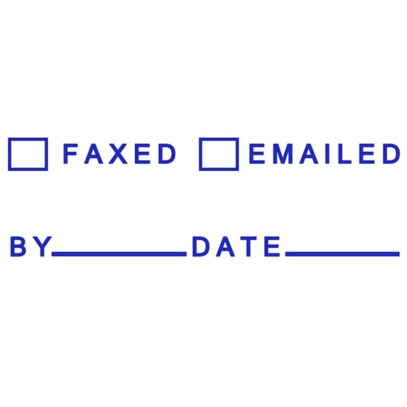 Printtoo Faxed Emailed Self Inking Rubber Stamp Pre-Inked Office Stamp- Home Office Business Stationery, 47 x 20 mm Blue