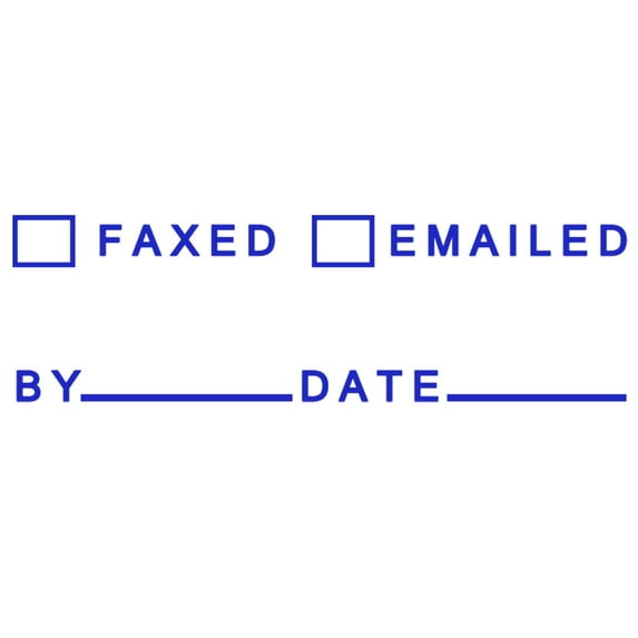 Printtoo Faxed Emailed Self Inking Rubber Stamp Pre-Inked Office Stamp- Home Office Business Stationery, 47 x 20 mm Blue