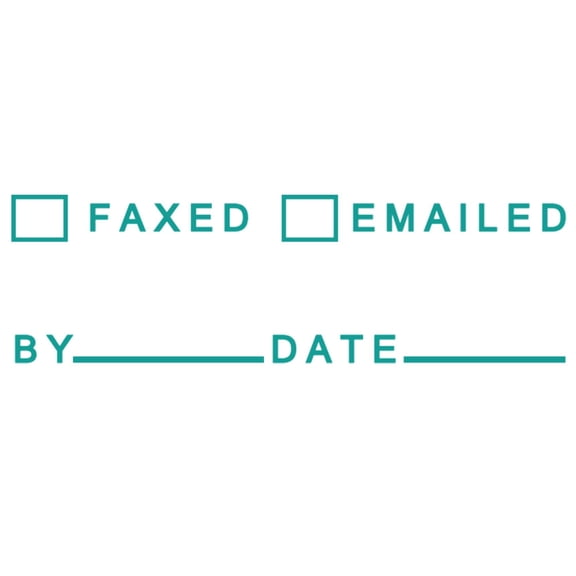 Printtoo Faxed Emailed Self Inking Rubber Stamp Pre-Inked Office Stamp- Home Office Business Stationery, 47 x 20 mm Green