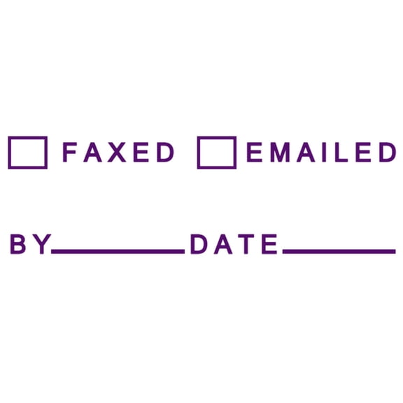 Printtoo Faxed Emailed Self Inking Rubber Stamp Pre-Inked Office Stamp- Home Office Business Stationery, 47 x 20 mm Purple
