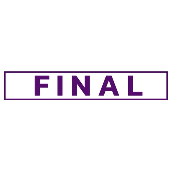 Printtoo Final Self Inking Rubber Stamp Pre-Inked Office Stamp- Home Office Business Stationery, Purple- 42 x 9 mm