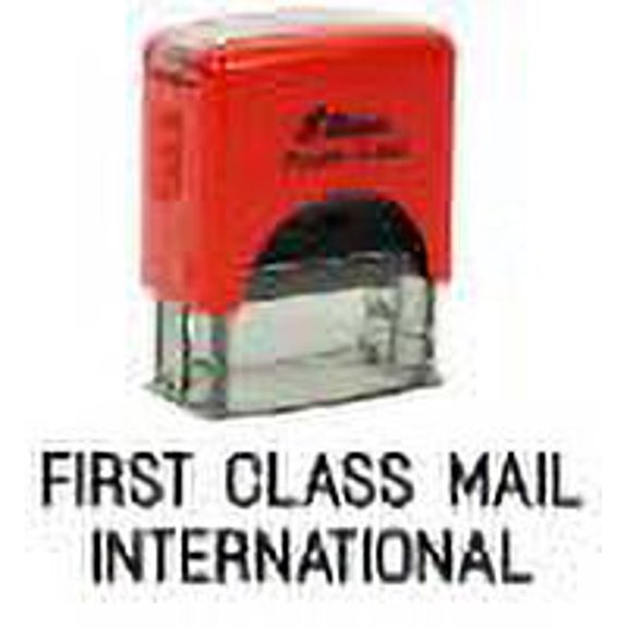 Printtoo First Class Mail International Self Inking Rubber Stamp Pre,Inked Office Stamp, Home Office Business Stationery, 38 x 14 mm, Black