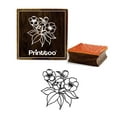 thumbnail image 1 of Printtoo Floral Pattern Brown Square Wooden Rubber Stamp Scrap-booking Craft Textile-5 x 5 Inches, 1 of 2