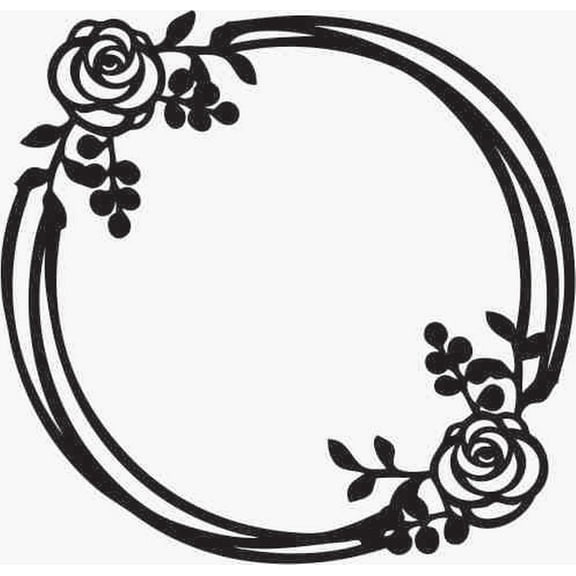 Printtoo Flower Wreath Wooden Rubber Round Stamp Scrap-booking Craft Textile-2 Inch