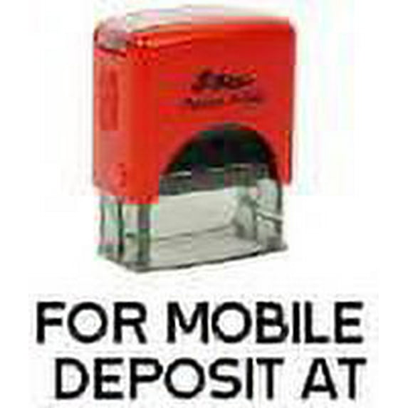 Printtoo For Mobile Deposit At Self Inking Rubber Stamp Pre,Inked Office Stamp, Home Office Business Stationery, 38 x 14 mm, Black