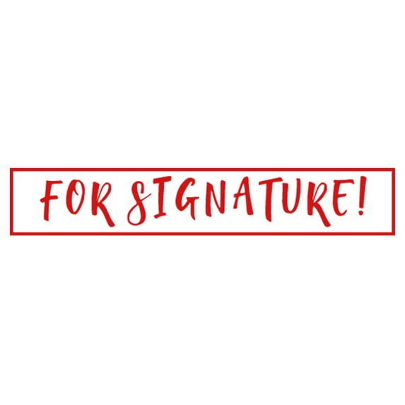 Printtoo For Signature Self Inking Rubber Stamp Pre-Inked Office Stamp- Home Office Business Stationery, Red- 42 x 9 mm