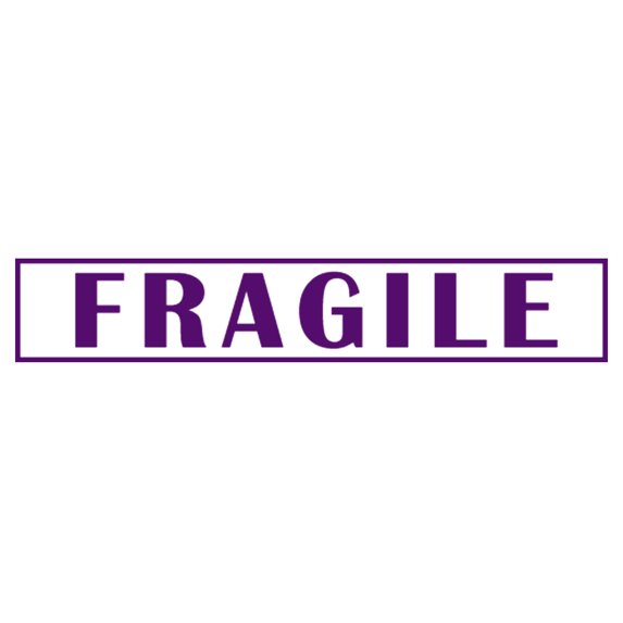 Printtoo Fragile Self Inking Rubber Stamp Pre-Inked Office Stamp- Home Office Business Stationery, Purple- 42 x 9 mm