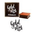 thumbnail image 1 of Printtoo Gold Star Word Design Diary Card Square Wooden Rubber Stamp Scrap-booking-5 x 5 Inches, 1 of 2