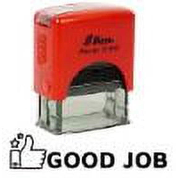 Printtoo Good Job Self Inking Rubber Stamp Pre,Inked Office Stamp, Home Office Business Stationery, 38 x 14 mm, Black