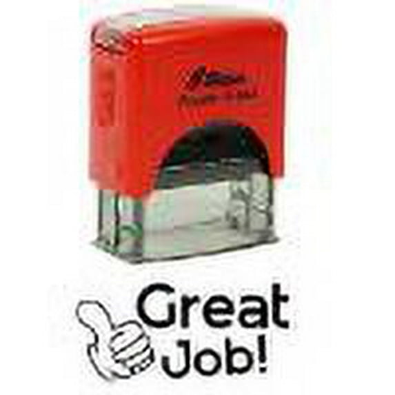 Printtoo Great Job! Self Inking Rubber Stamp Pre,Inked Office Stamp, Home Office Business Stationery, 38 x 14 mm, Black
