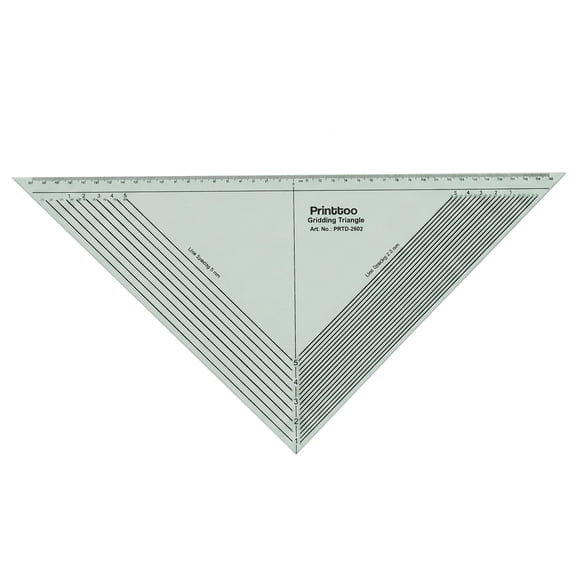 Printtoo Gridding Triangle Template, Transparent Tailoring Triangle Ruler for Pattern Making Sewing Drafting and Garment Marking, 2 mm Thick Grid Guide with 2.5 mm and 5 mm Line Spacing
