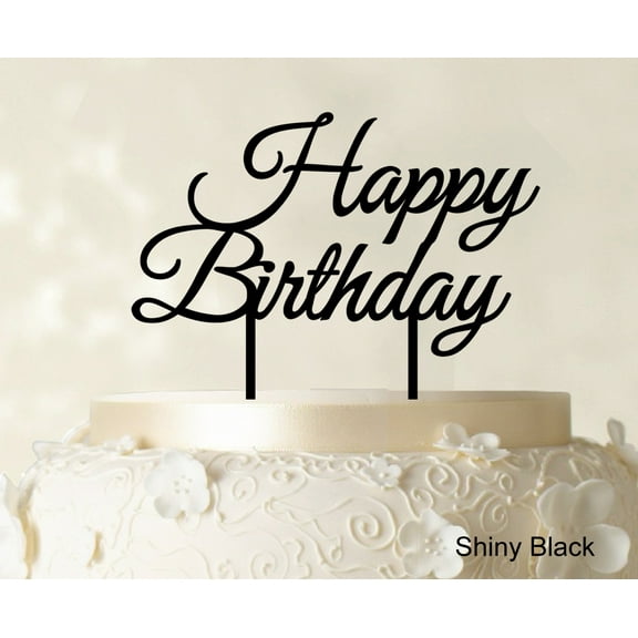 "Printtoo Happy Birthday Cake Topper Custom Cake Topper Cake Decoration Color Option Available ""5-6"" -7""Inches Wide"